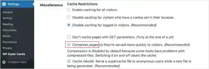 Miscellaneous advanced cache settings 其他高级缓存设置